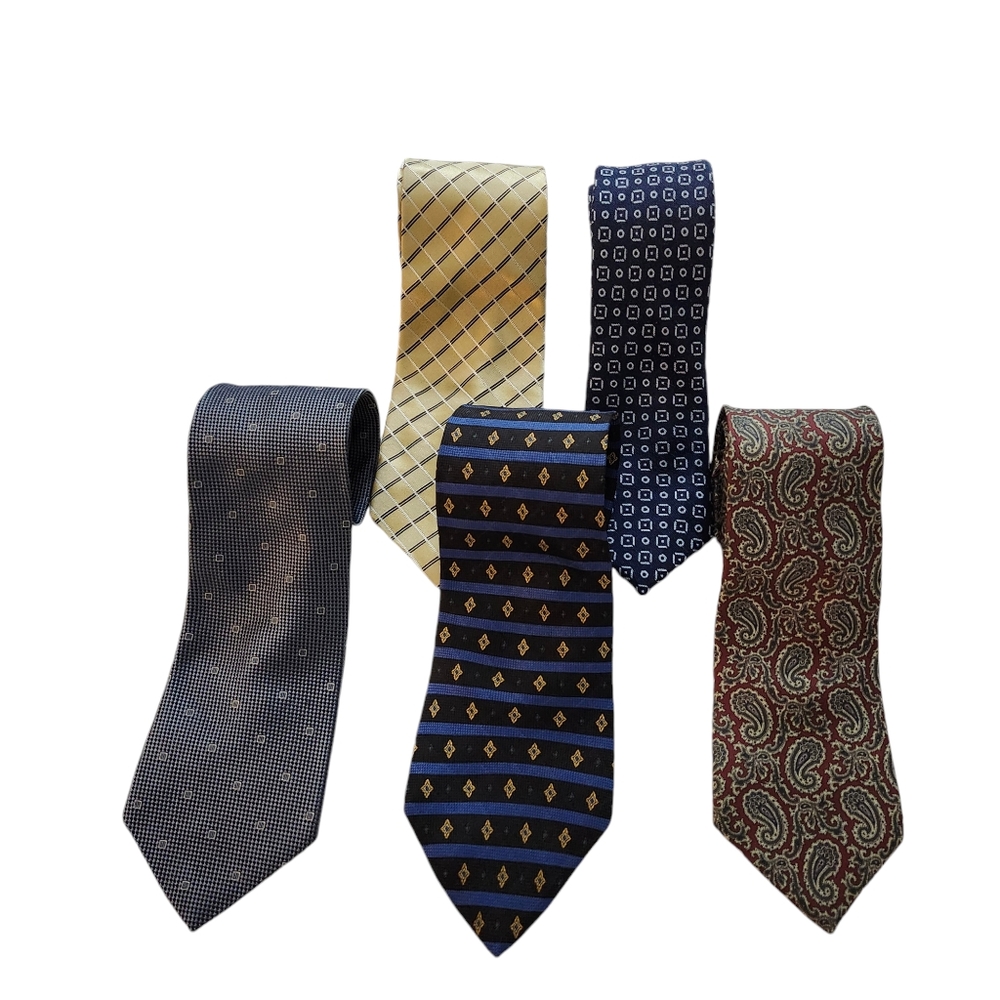 Tommy Hilfger Mens Two Tone Neck Tie Lot Of 5 Ties